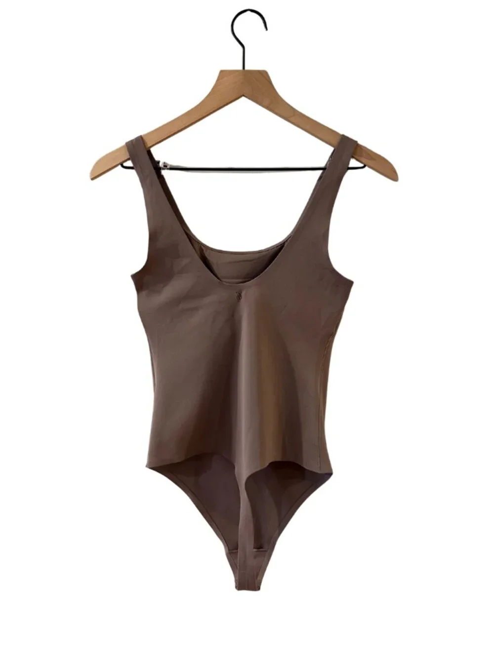 Victoria's Secret Luxe Contour Square Neck Bodysuit in Taupe - Size Small